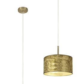DK0826  Baymont 30cm 1 Light Pendant Antique Brass, Gold Leaf